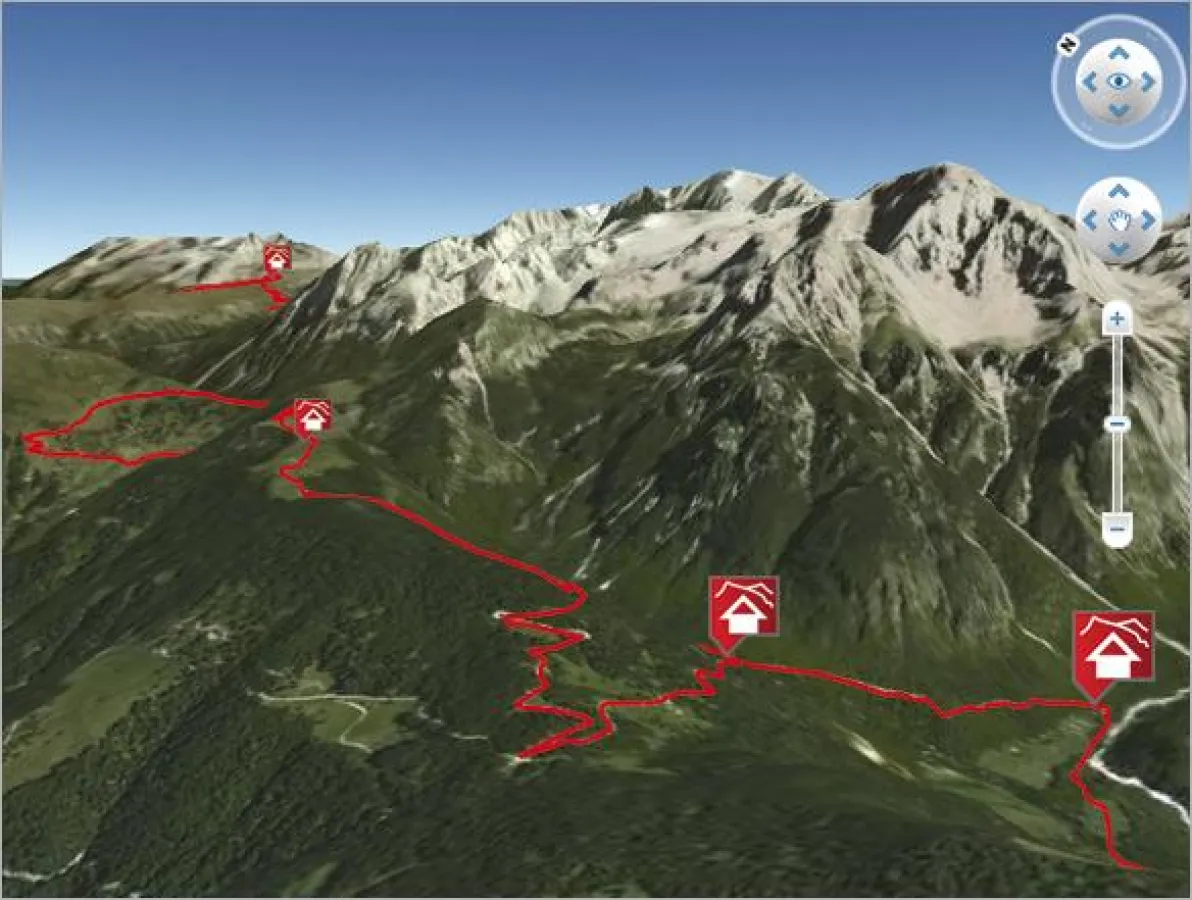 outdooractive Tourenplaner in 3D-Ansicht