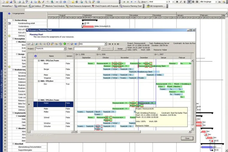 Bild: Ressourcenmanagement in Microsoft Project per „drag & drop“ - TPG The Project Group präsentiert ein neues Add-In Produkt zu Microsoft Project