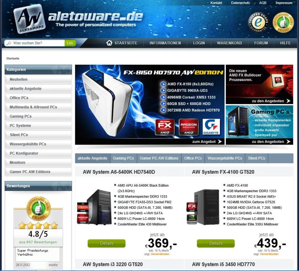 aletoware.de Computer Online Shop