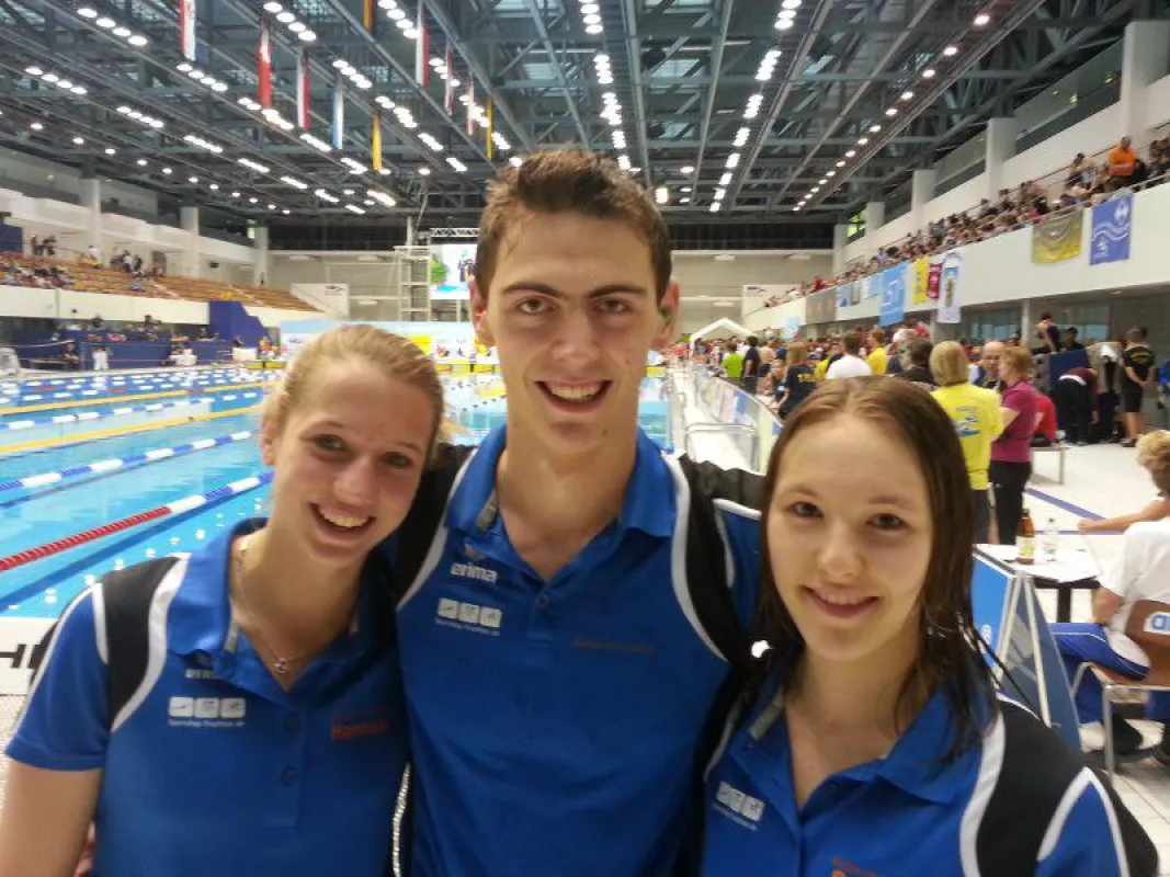Die drei erfolgreichen Starter der SG REK, v. l.: Hannah Weis, Ruben Krause, Sanne Leyendecker