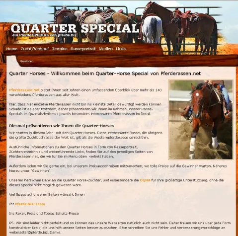Bild: Quarter Horse Special bei Pferderassen.net