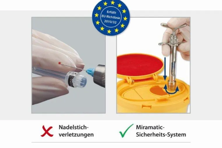 Bild: Gefahr vor Stichverletzungen vermeiden…