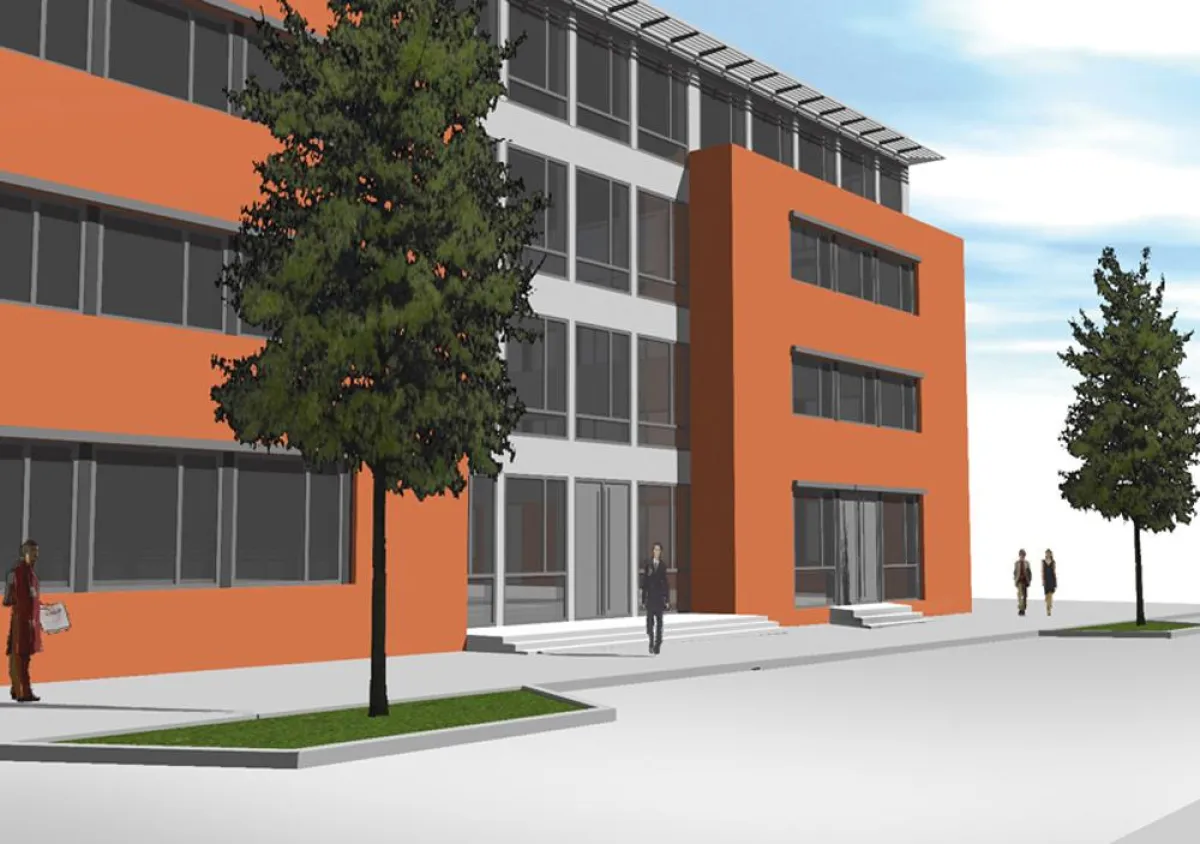 Mit dem atrium Erlangen entsteht am Standort Tennenlohe ein hochwertiges, viergeschossiges Geschäftsgebäude. Foto: Sontowski & Partner Group