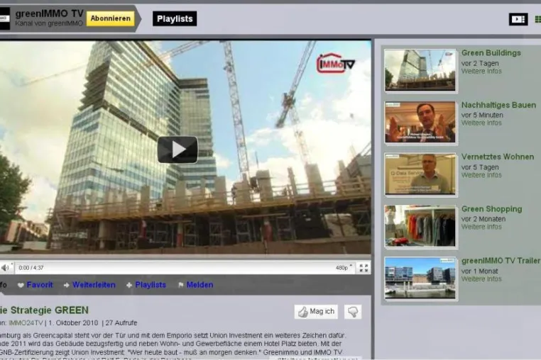 Bild: Digitales TV für nachhaltiges Bauen und Green Buildings