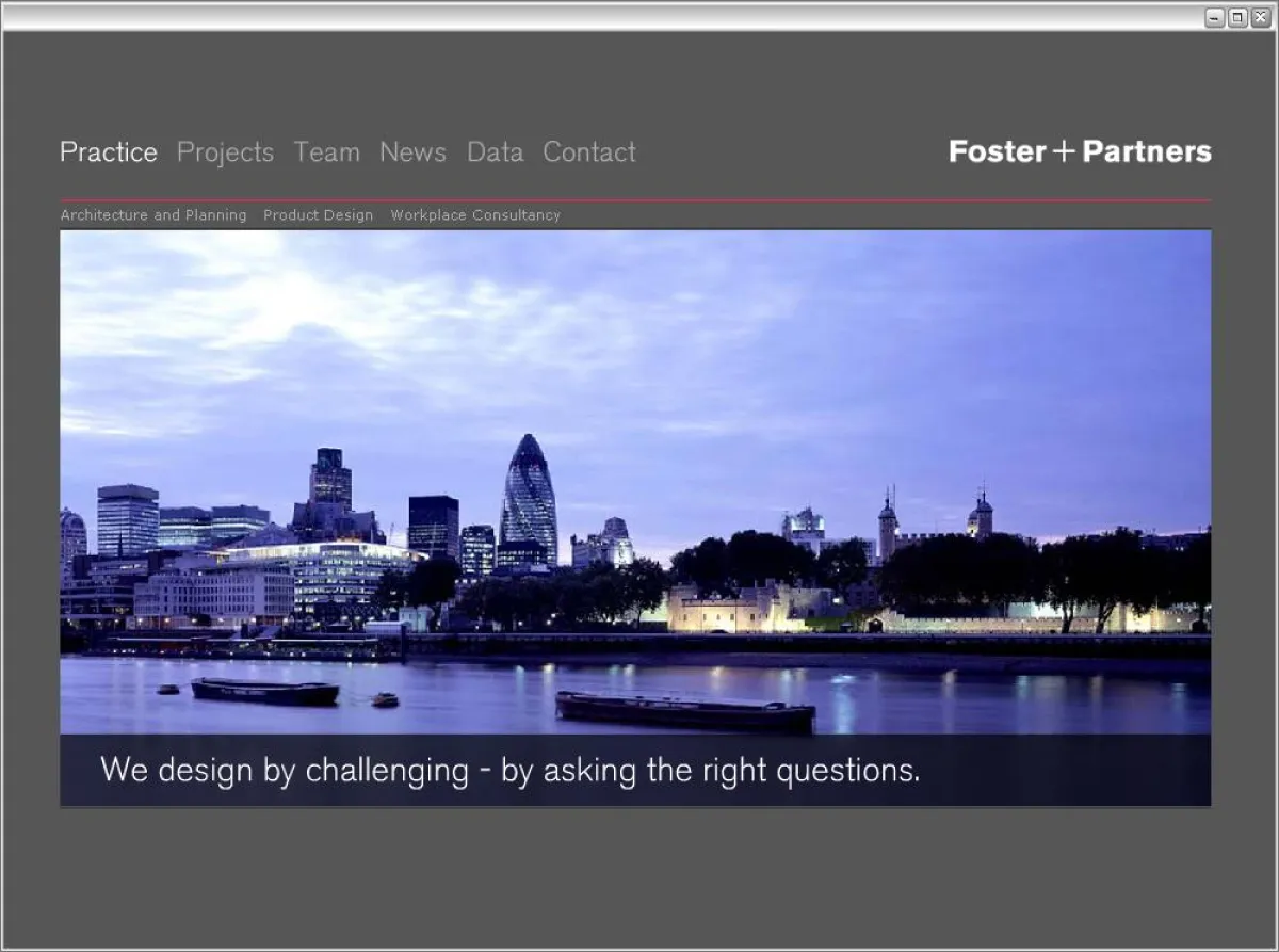 Startseite der Foster + Partners Website