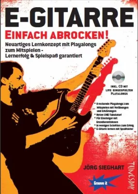 Bild: Rockgitarre lernen mit Spaßfaktor: „E-Gitarre Einfach Abrocken“ Playalong-Lehrheft mit CD