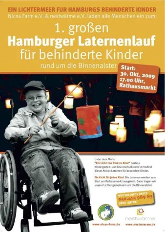 Bild: Erster großer Laternenlauf für behinderte Kinder in Hamburg