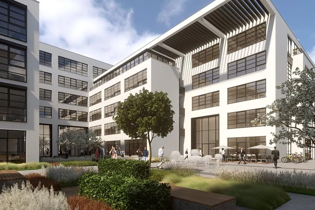 Vom Bauhaus-Stil geprägter Büro-Campus des ZielstattQuartiers in München-Sendling