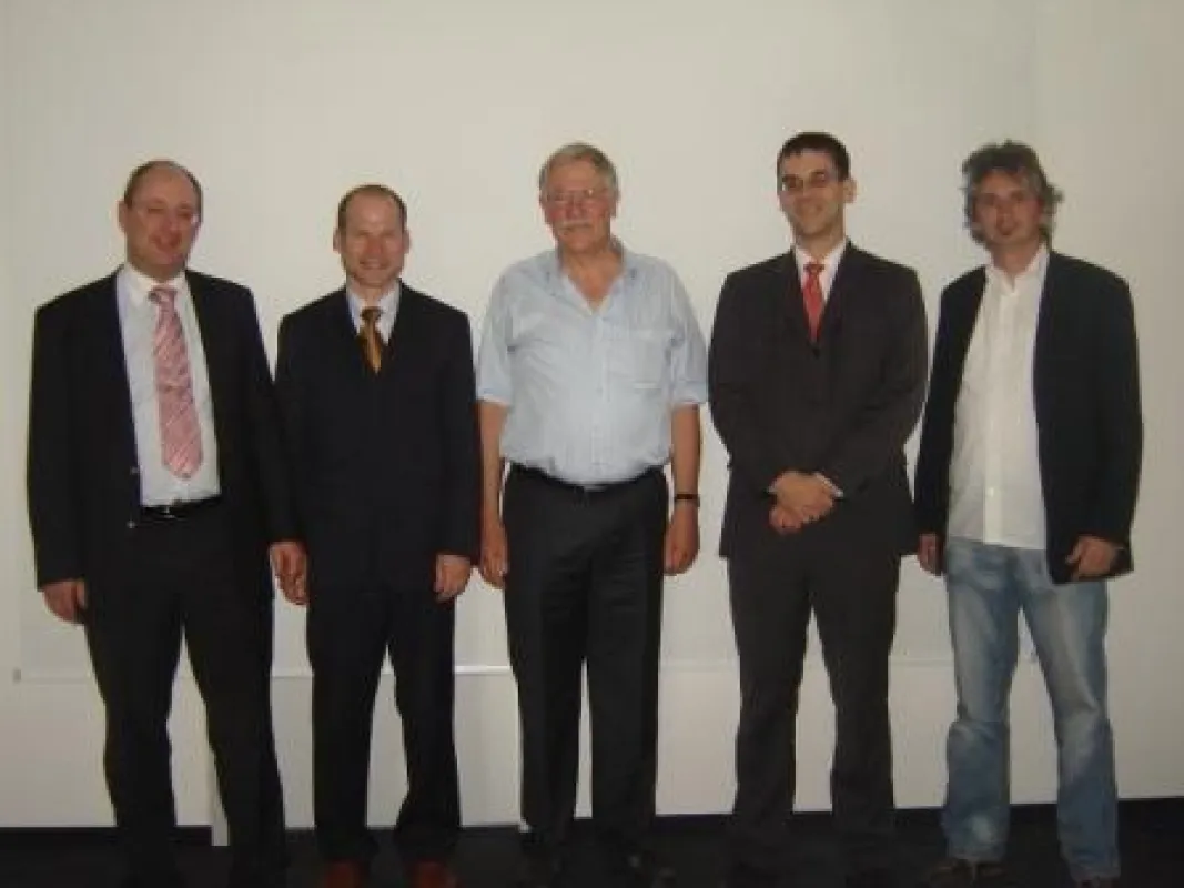 (v.l.n.r.: Stephan Hetter (AR), Jochen Scheibler (V), Prof. Dr. Greve (VAR), Jörg Hofmann (V), Dirk van Hahnrath (AR))