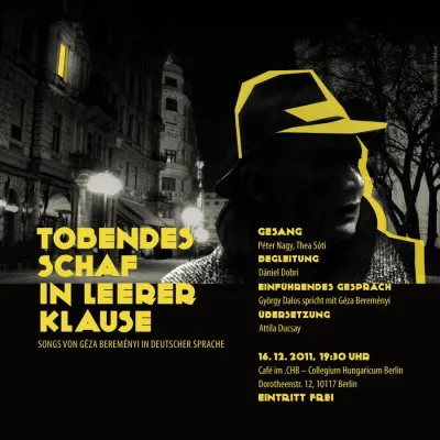 Bild: 16.12., 19:30 im .CHB: Tobendes Schaf in leerer Klause. Songs von Géza Bereményi in deutscher Sprache