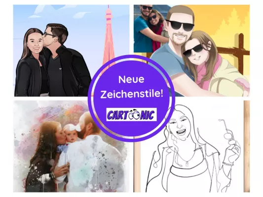 Cartoonic.de erweitert sein Portfolio an Zeichenstilen - Personalisierte Zeichnungen noch individueller! Bild: Cartoonic.de erweitert sein Portfolio an Zeichenstilen - Personalisierte Zeichnungen noch individueller!