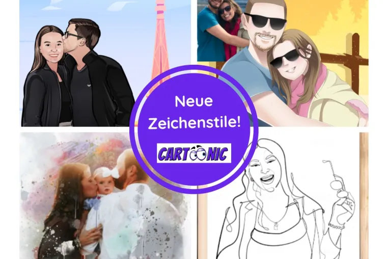 Bild: Cartoonic.de erweitert sein Portfolio an Zeichenstilen - Personalisierte Zeichnungen noch individueller!