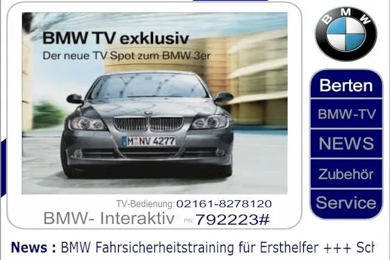 BMW Berten startet mit einem eigenen TV-Sender bei ZahlTV Bild: BMW Berten startet mit einem eigenen TV-Sender bei ZahlTV