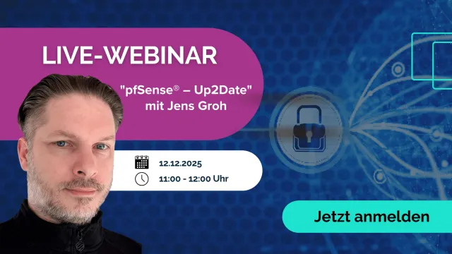 Bild: Kostenloses IT-Webinar „pfSense® – Up2Date“ am 12. Dezember 2025