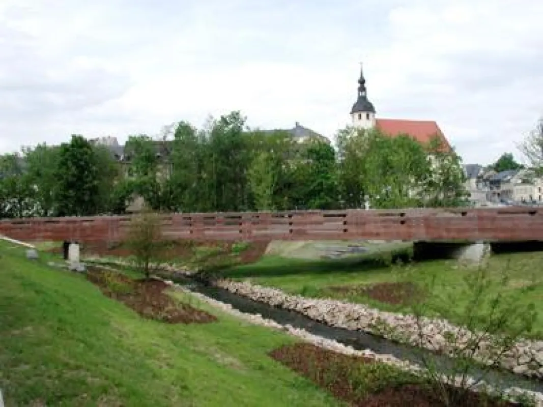 Blick über das Gelände der 5. Sächsischen Landesgartenschau 2009 in Reichenbach / Vogtland