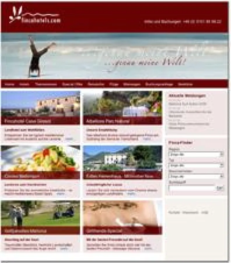 website von www.fincahotels.com