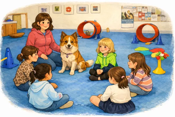 Bild: Kinder lernen sicheren Umgang mit Hunden: Schulhund-Erlebnis in Winnenden