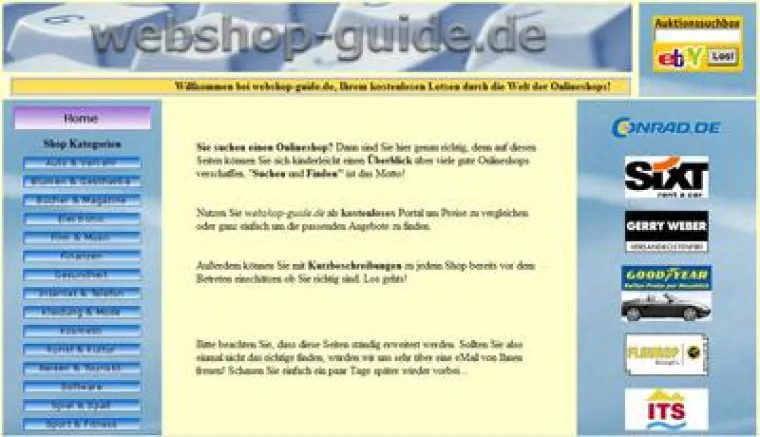 Bild: Das Shop Portal Webshop-Guide.de geht online