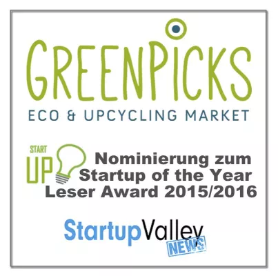 Bild: Greenpicks ist nominiert für den Startup of the Year Leser Award 2015/2016 bei Startup Valley News
