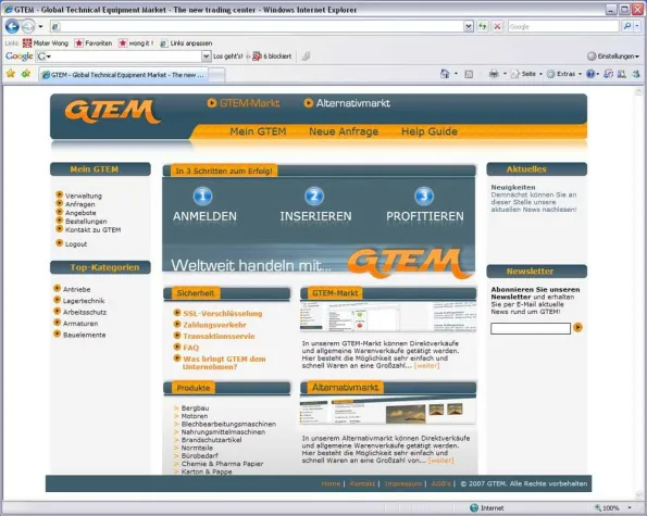 Bild: GTEM - Professioneller Marktplatz für Unternehmer