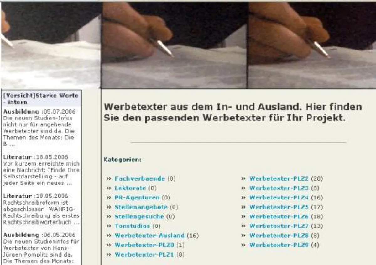 Werbetexter gesucht? Hier finden Sie Anbieter!