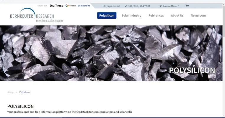 Neue Polysilizium-Informationsplattform im Netz Bild: Neue Polysilizium-Informationsplattform im Netz