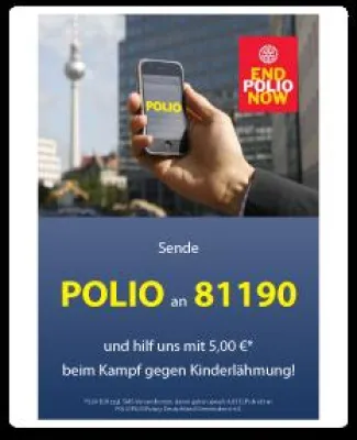 Bild: SMS gegen Polio - Rotary Clubs starten SMS-Wohltätigkeitsaktion gegen Kinderlähmung