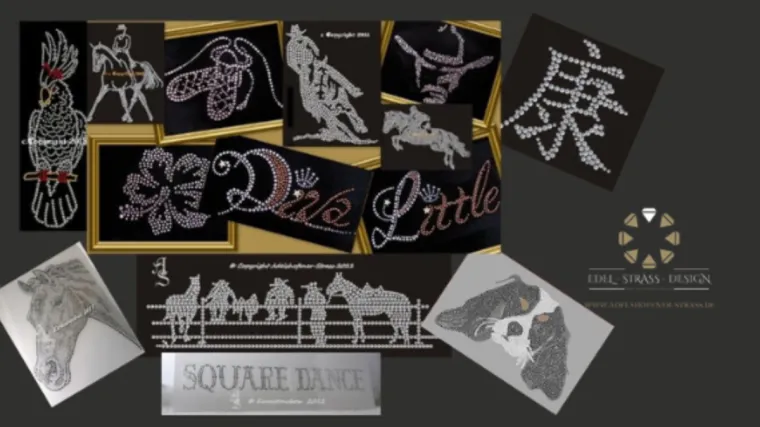 Bild: Adelshofener-Strass: Hochwertige Strass Bügelbilder & individuelle Logos - Made in Germany