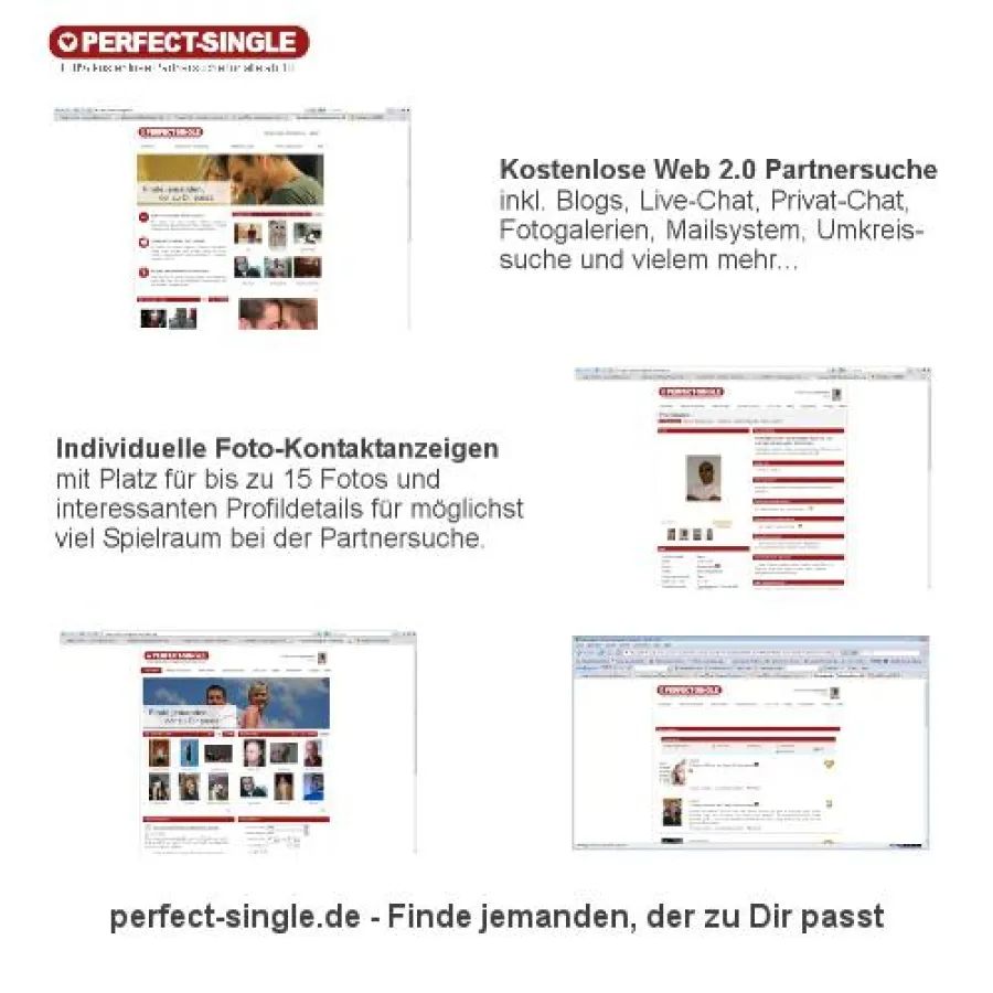 Vorschau auf die kostenlose Partnersuche perfect-single.de