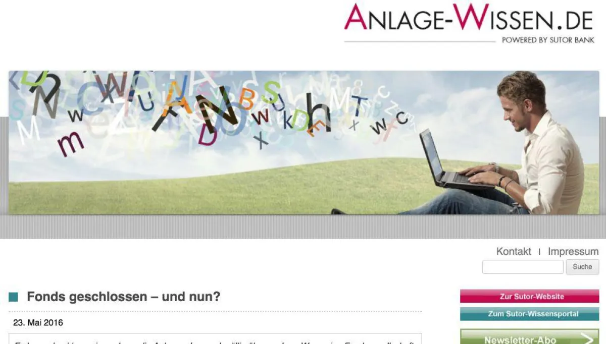 Anlage-Wissen der Sutor Bank
