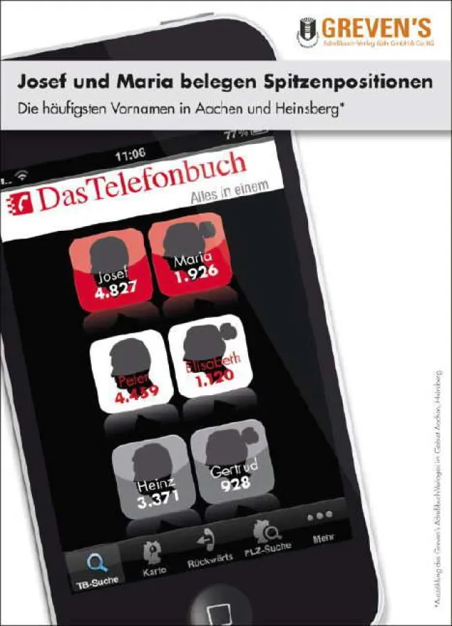 Josef und Maria sind die häufigsten Vornamen in Aachen