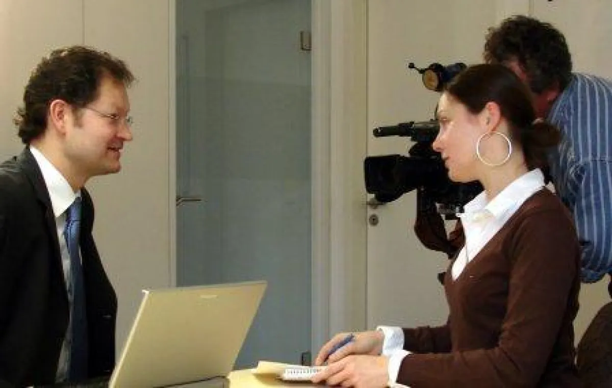 Matthias Stauch (INTERVISTA AG) im Gespräch mit Solveig Naber (Spiegel-TV)