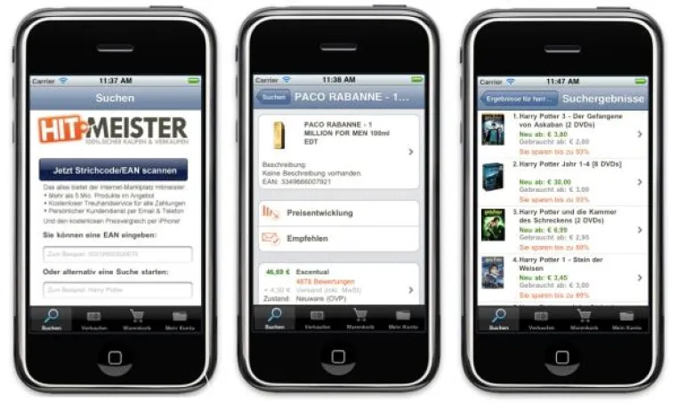 Bild: Hitmeister iPhone App: Sparen per Barcode-Scan