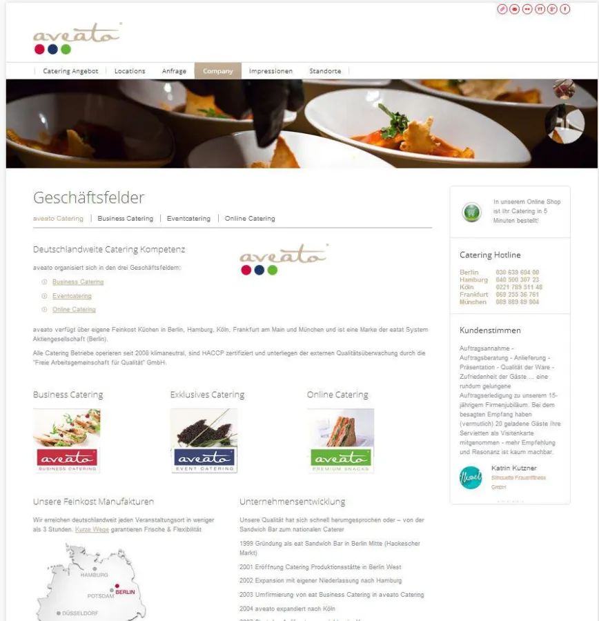 aveato Catering neue Website