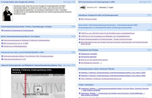 Bild: Kostenloses iGoogle-Informations-Netzwerk für Existenzgründer und KMU