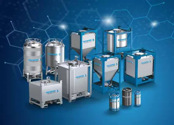 Bild: SCHÄFER Container Systems zeigt mit SCHÄFER Cube erstmalig neue IBC-Lösung auf Achema