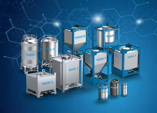 Bild: SCHÄFER Container Systems zeigt mit SCHÄFER Cube erstmalig neue IBC-Lösung auf Achema