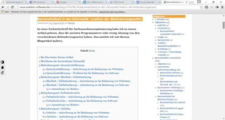 Barrierefreiheit in der Informatik – Lexikon der Behinderungsarten aus Reutlingen Bild: Barrierefreiheit in der Informatik – Lexikon der Behinderungsarten aus Reutlingen