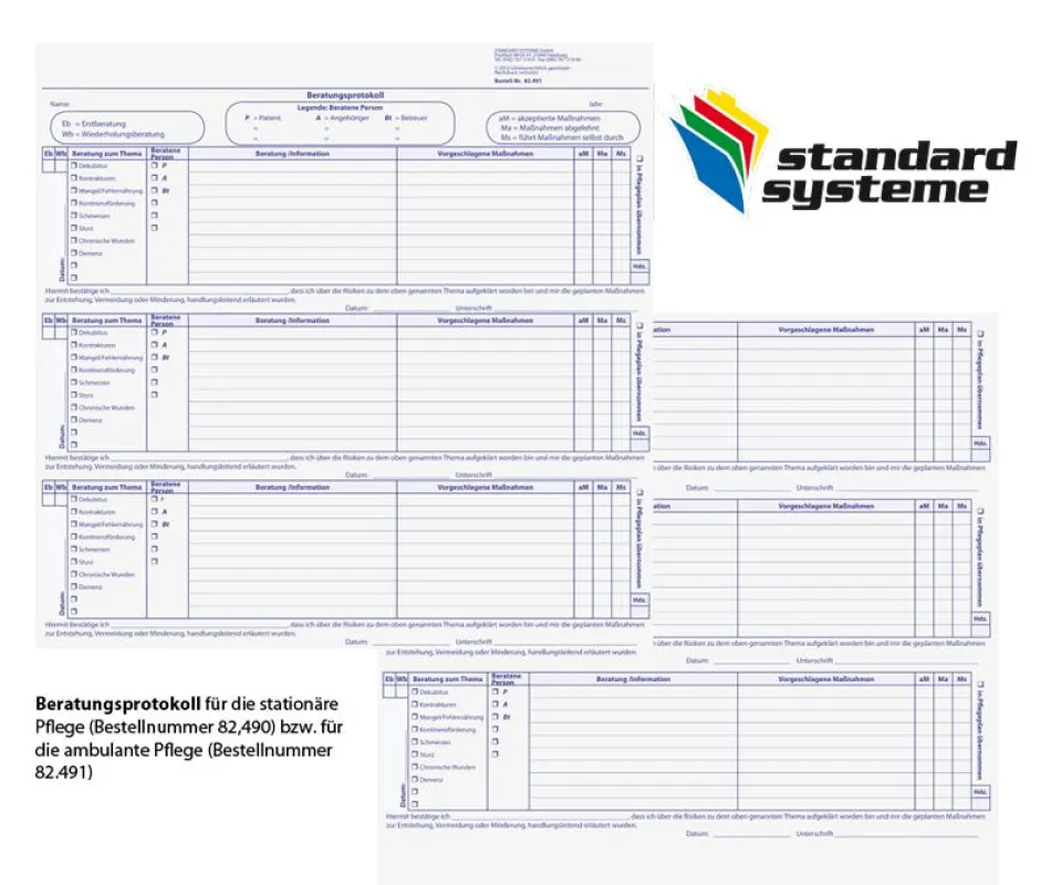 Beratungsprotokoll Stationär (82.490) & Ambulant (82.491) von Standard Systeme