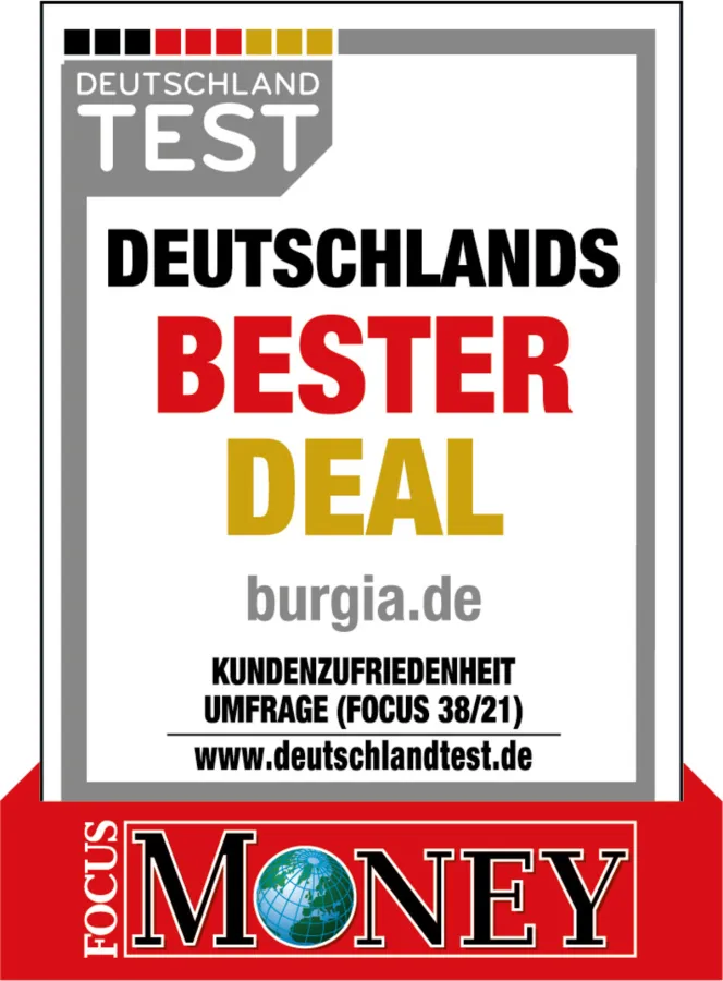 Burgia Sauerland wurde 2021 erneut von Focus Money für den besten Deal ausgezeichnet.