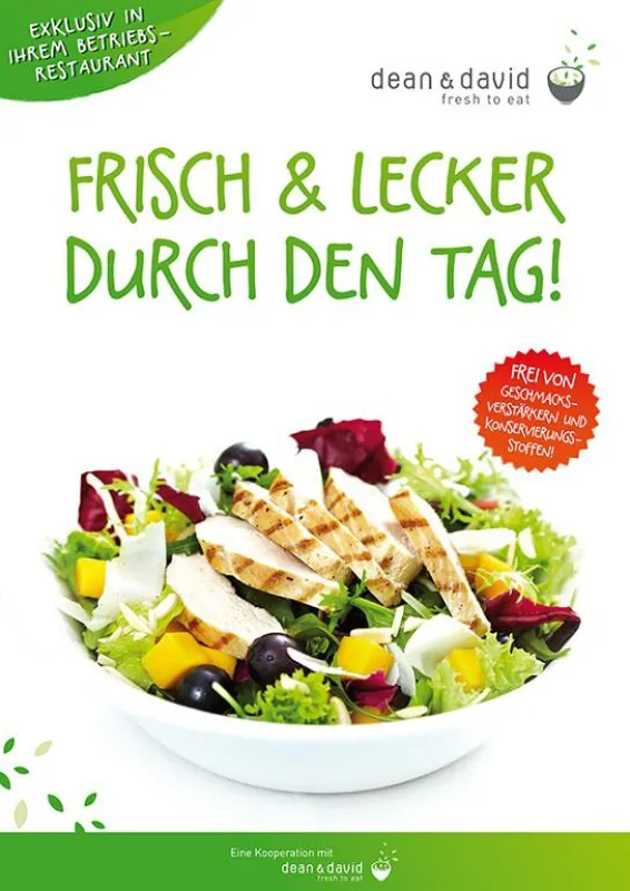 Aktionsplakat zum Start der Kooperation mit dean&david