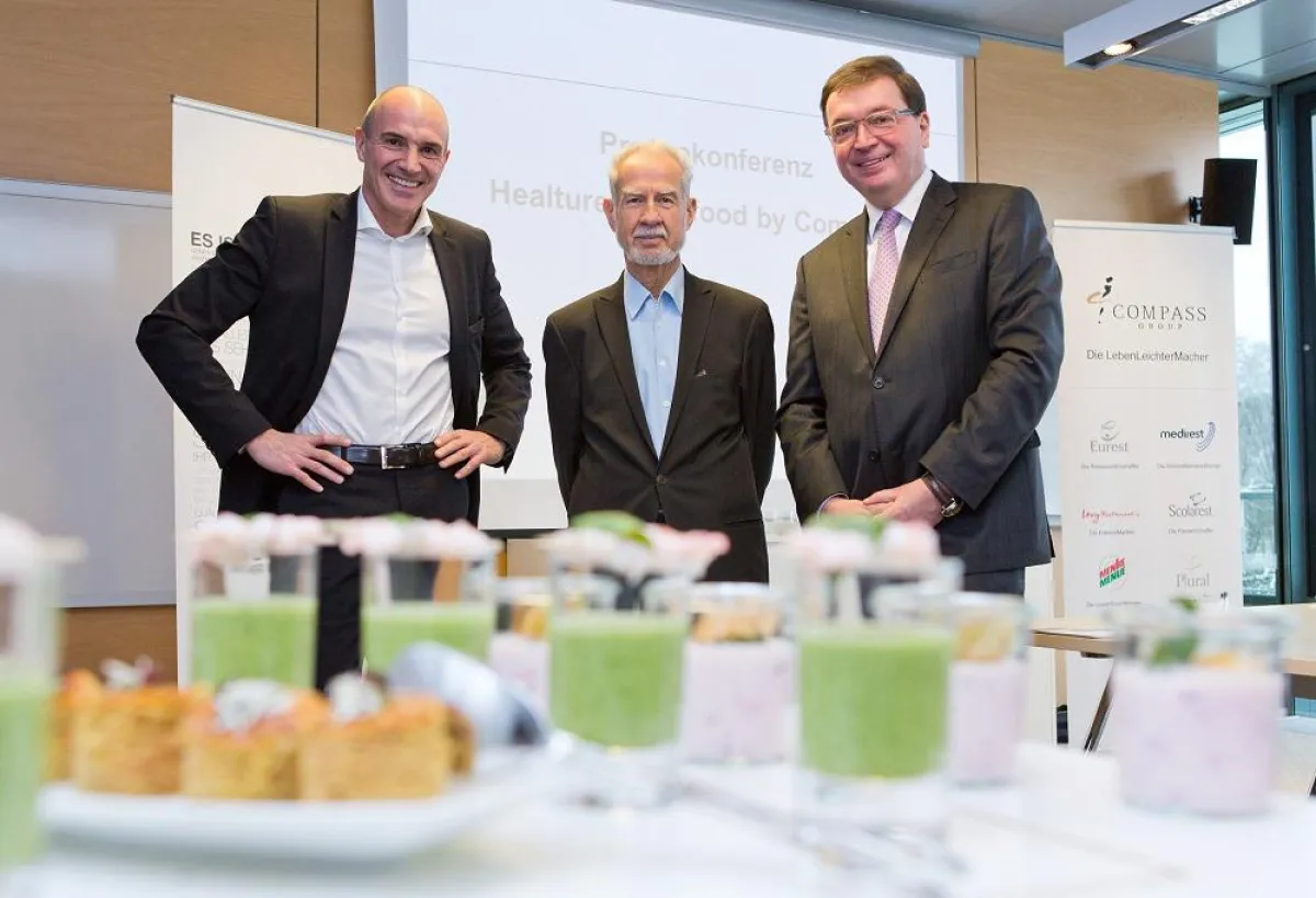 Die Kooperationspartner Healture und Compass Group gemeinsam mit dem Pilotkunden Accenture.