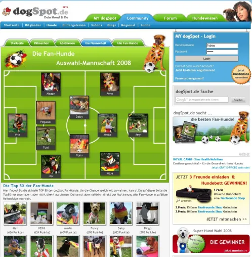 Bild: Fan-Hunde aus ganz Deutschland unterstützen unsere Nationalelf