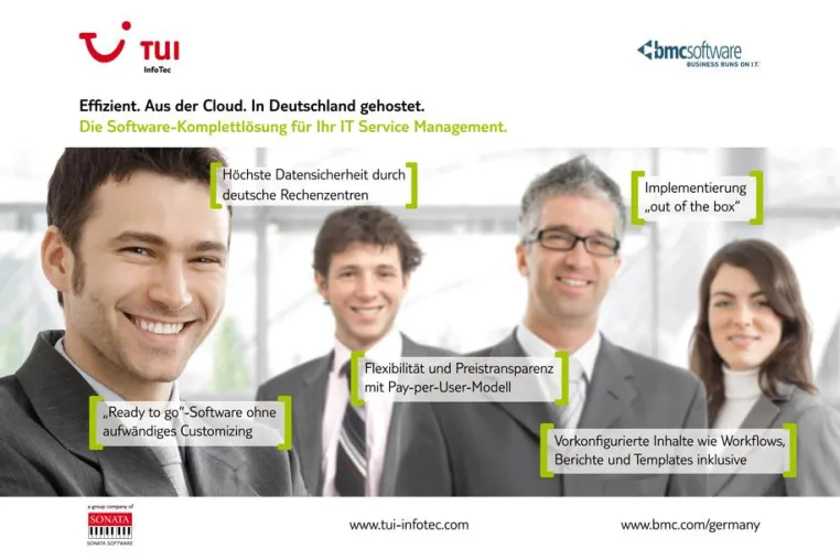 Bild: TUI InfoTec startet in Deutschland gehostete SaaS-Lösung der ITSM-Suite Remedy von BMC Software