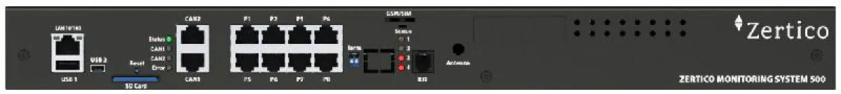Hier sehen Sie die Frontseite des Zertico Monitoring System 500
