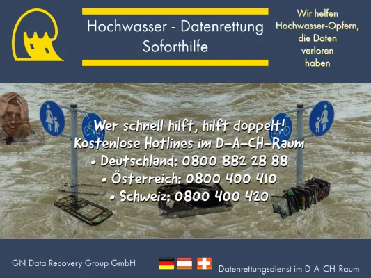 Bild: Rasche Hilfe für Opfer der Flutkatastrophe – internationaler Konzern startet Aktion zur Datenrettung