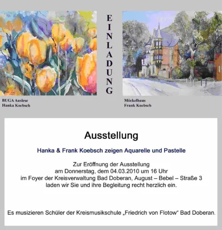 Bild: Hanka & Frank Koebsch zeigen Aquarelle und Pastelle