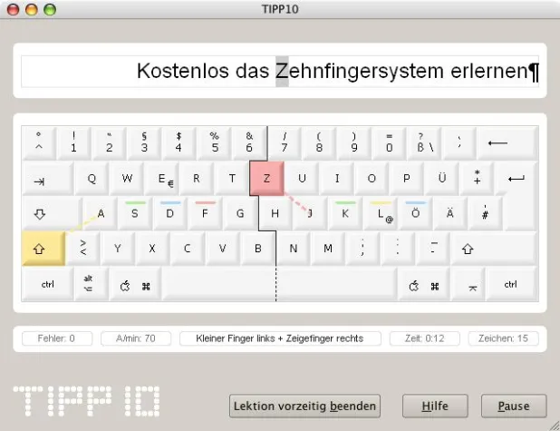 Bild: Der intelligente und kostenlose 10-Finger-Schreibtrainer TIPP10 steht in der Version 2.0.3 zum Download bereit