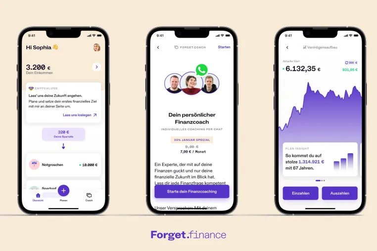 Für Millennials: Forget.finance launcht personalisierte & empathische Finanz-App Bild: Für Millennials: Forget.finance launcht personalisierte & empathische Finanz-App