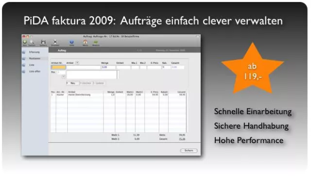 Bild: Einfache, bedienerfreundliche Fakturalösung für Mac-Anwender